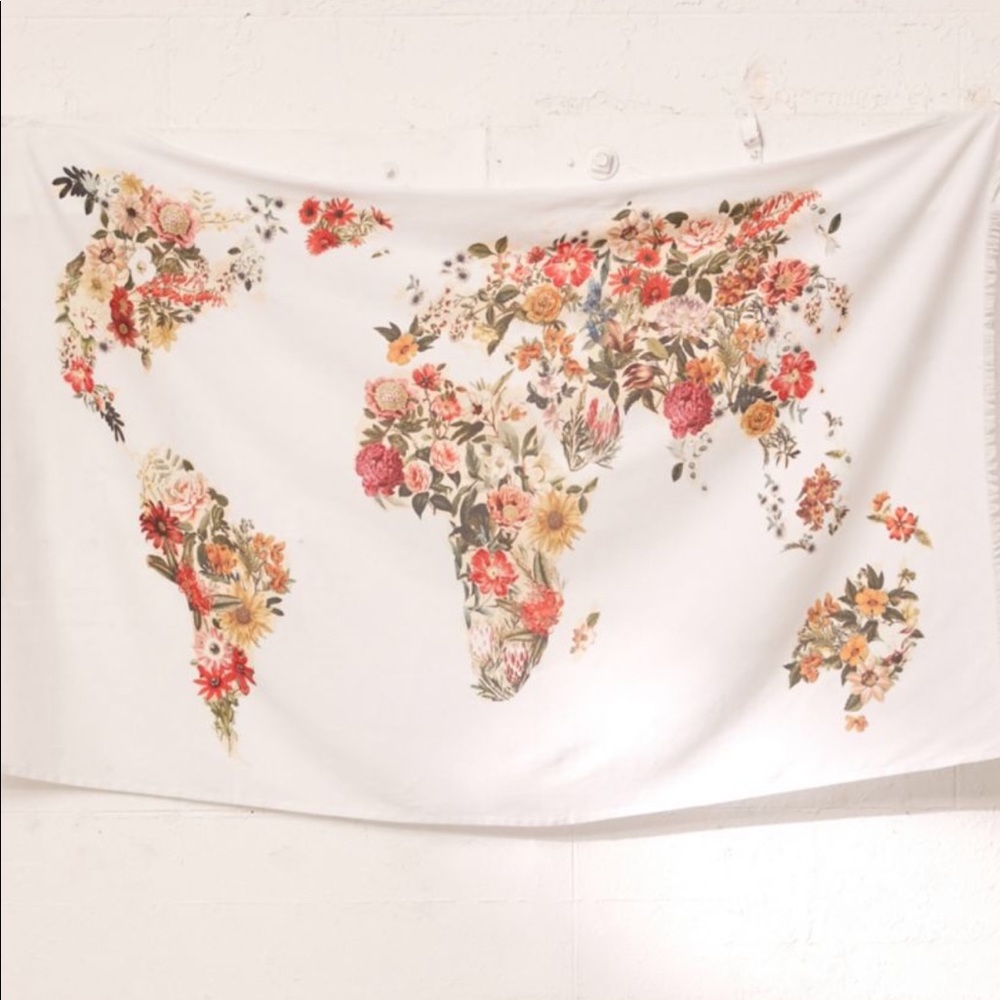 Floral Map Tapestry